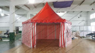 Six Sides Red And White PVC Cover Outdoor Pagoda Marquee With Transparent Windows