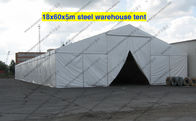 Firm 18m Steel Frame Warehouse Storage Tent , White PVC Fabric Tent For Storage
