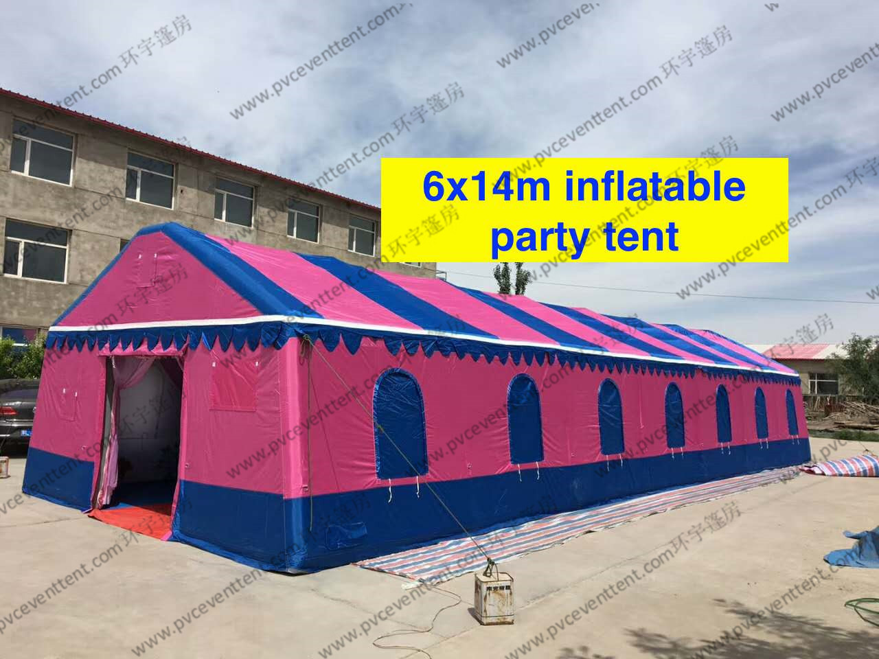 Colorfull PVC Event Tent 6 x 14m , Large Event Tents Inflatable With PVC Windows