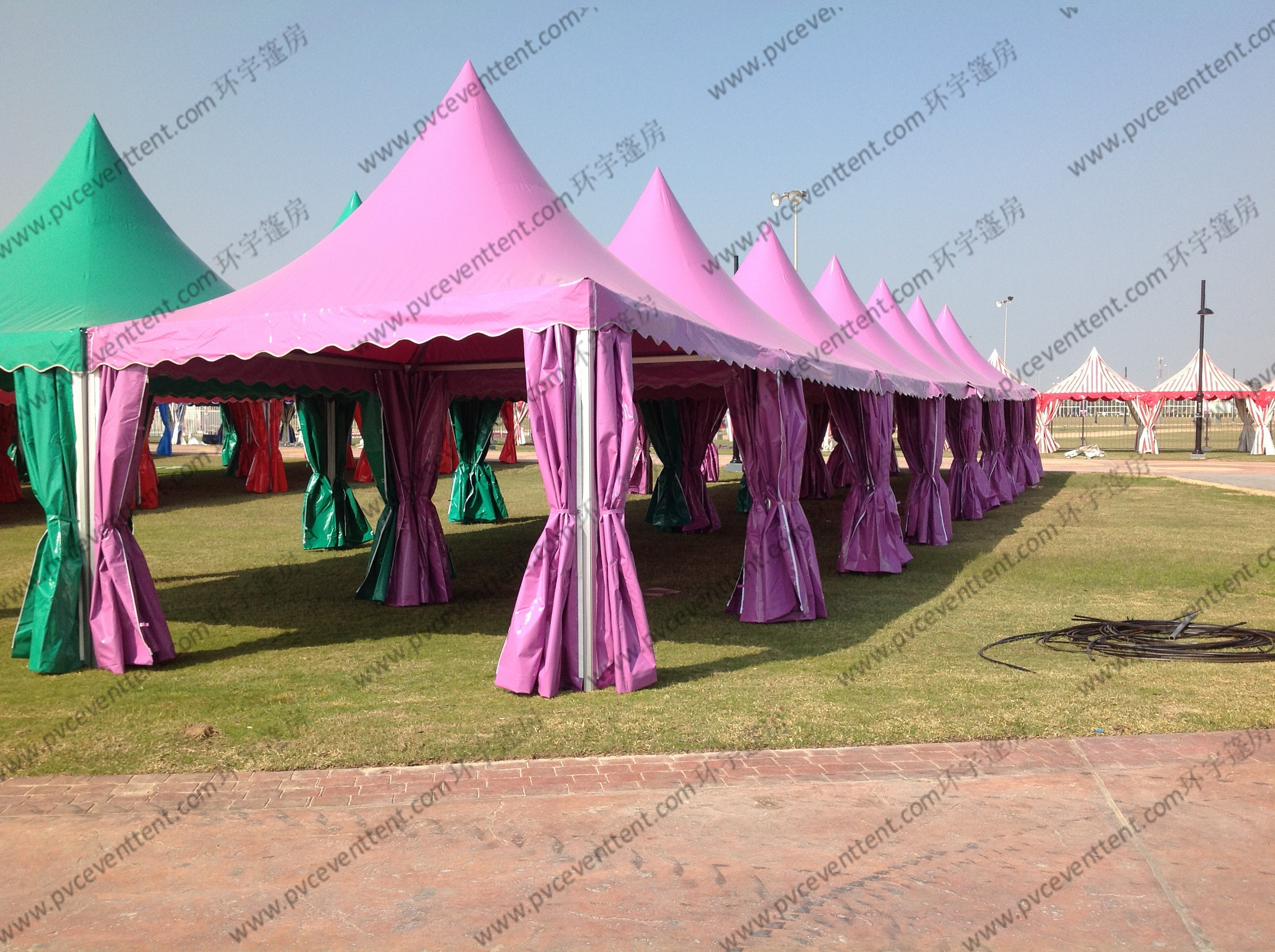 Colorful Multi - Side PVC Pagoda Tent Aluminium Alloy Frame For Event / Party