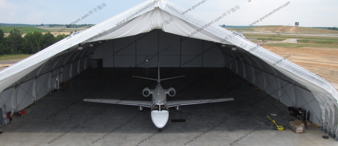 30m Clear Span Aircraft Hangar Tent Movable Aluminum White PVC Cover For Military