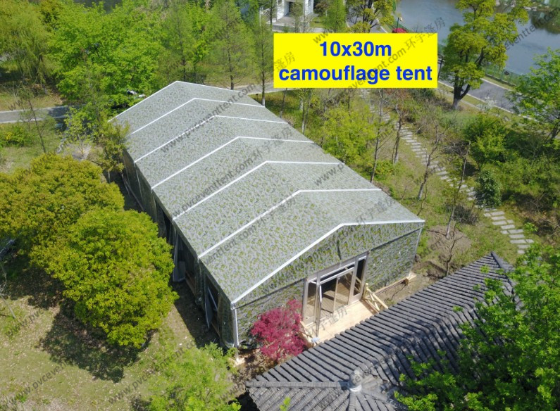 Camouflage Cover Instant Installation and Movable Clear Span Tents with Glass Door for Outdoor Event in Scenic Area