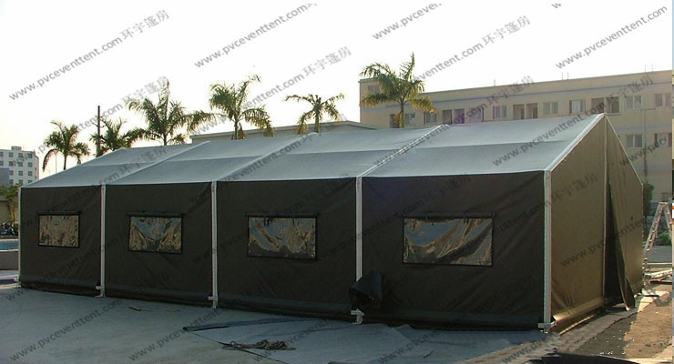 6x12M Green Military High Peak Tent For Outdoor Army Use , Pvc Canvas Tent