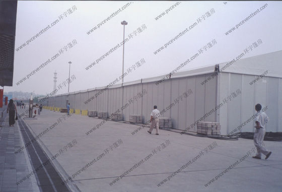 Aluminum Frame Outdoor Warehouse Storage Tent With Sandwich / ABS Sidewalls