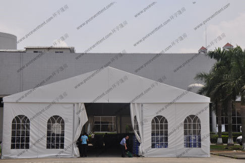 White Color Aluminum Big Builders Warehouse Tents With Soft PVC Fabric Windows