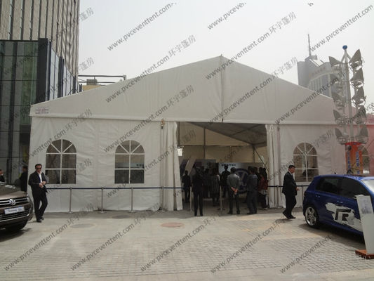 White Aluminum Frame Exhibition Canopy Tent 15m Width With Luxury Lining Decoration