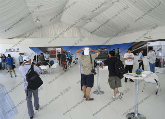 White Aluminum Frame Exhibition Canopy Tent 15m Width With Luxury Lining Decoration