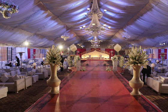 Huge White Outdoor Event Tent , Outdoor Party Tents Wedding Tent with Luxury Decoration For Weddings