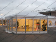 White PVC Pagoda Party Tent , Luxury Outdoor Canopy Tent White With Glass Sidewalls