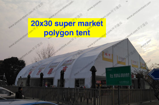 Heat Resistant TFS Tent Easy Assembled With Inflaming Retarding White PVC Fabric