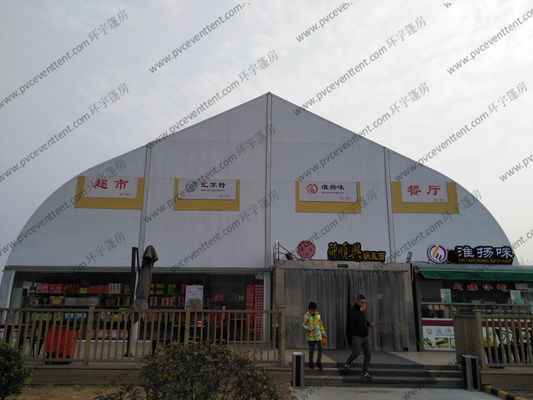 Heat Resistant TFS Tent Easy Assembled With Inflaming Retarding White PVC Fabric