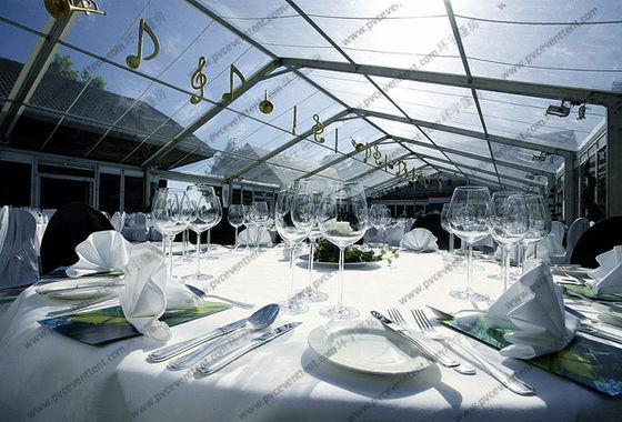 PVC Roof Cover Transparent Marquee Tent , Business Use Clear Top Marquee Inside Decoration