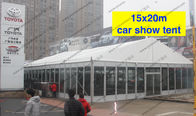 Temporary Movable PVC Event Tent White Glass Walls Waterproof For Car Show