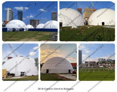 Steel Circle Tube Outdoor Dome Tent Half Sphere Diamater 30m For Celebration