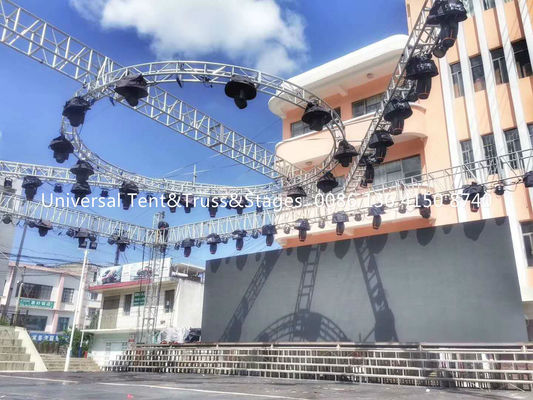 Free Design Stage Lighting Truss System With Roof , 6061 Metal Lighting Truss