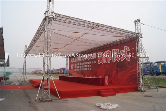 Free Design Stage Lighting Truss System With Roof , 6061 Metal Lighting Truss