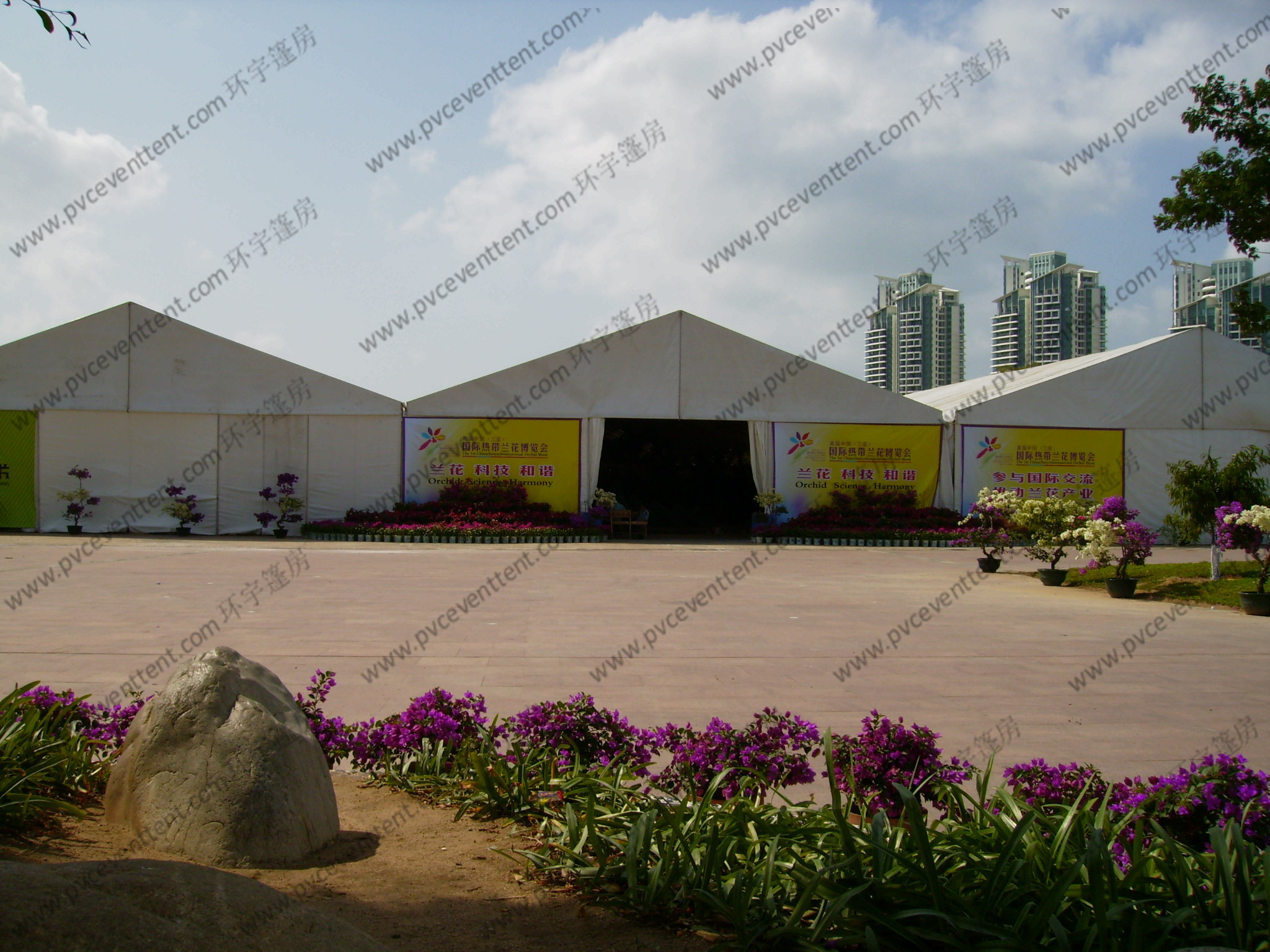 Large French Windows Outdoor Exhibition Canopy Tent PVC Fabric 18 x 33m Aluminum Frame