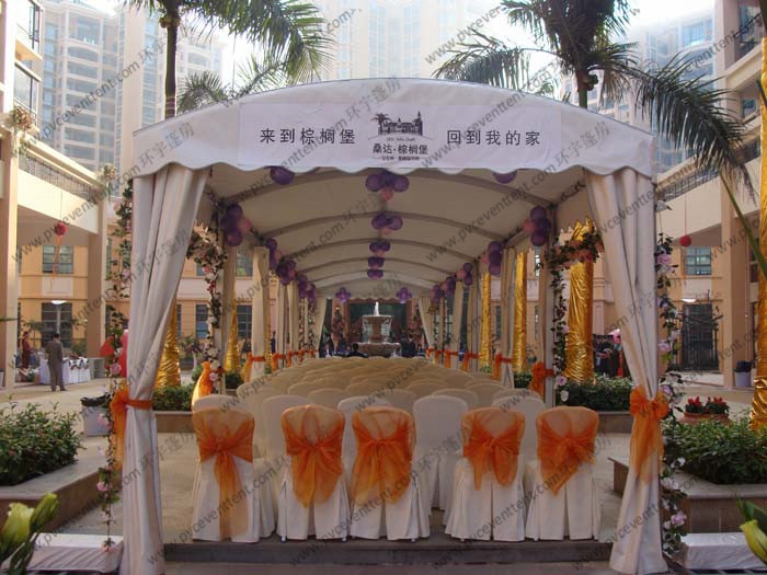 Small Size Polygon Tent Black , Outdoor Party Canopy Module Luxury Decoration