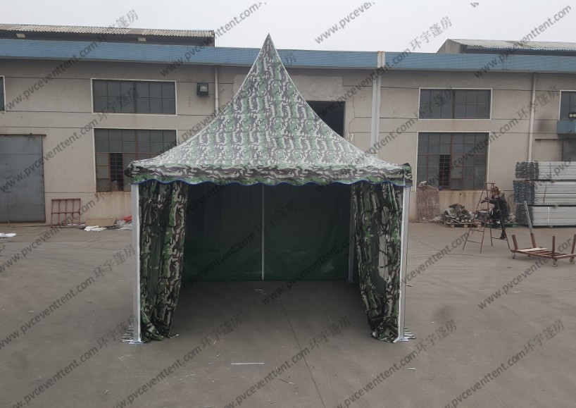 Waterproof Camouflage High Peak Canopy 3m x 3m Pagoda Type Strong For Army / Military