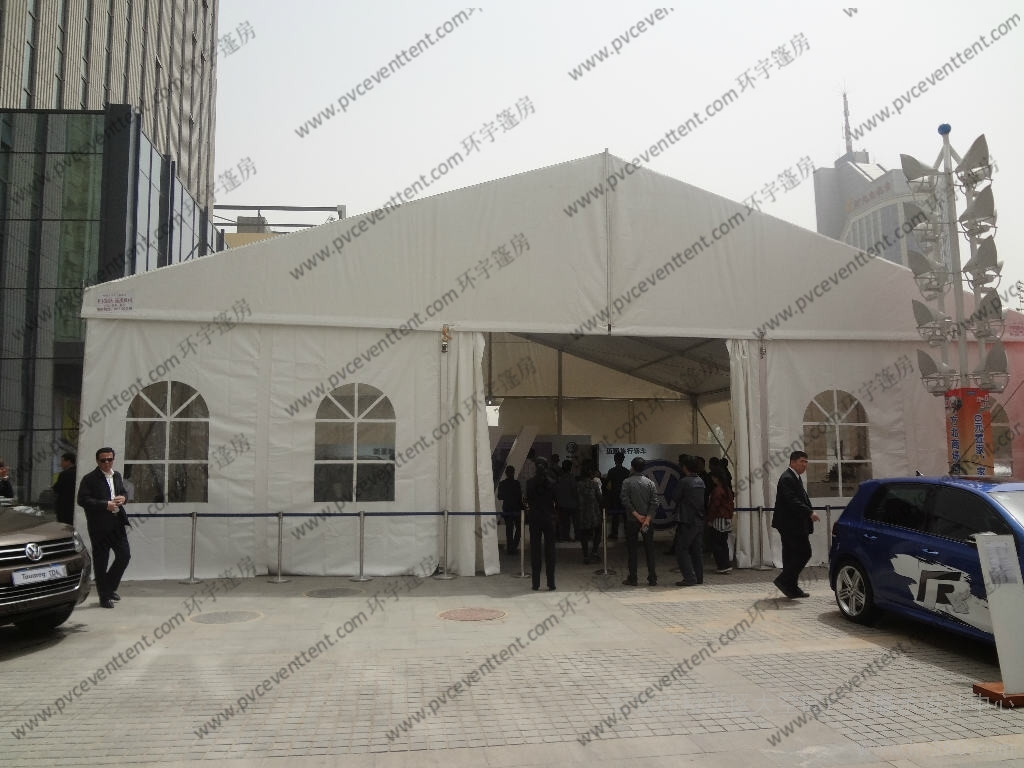 White Aluminum Frame Exhibition Canopy Tent 15m Width With Luxury Lining Decoration