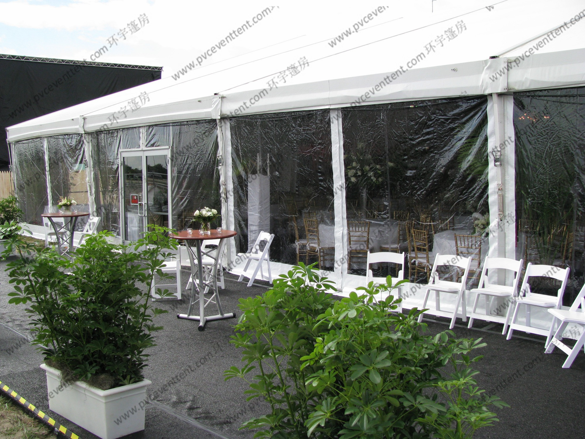 Luxury Decoration PVC Party Tent Transparent Sidewalls White For Outdoor Hotel Event