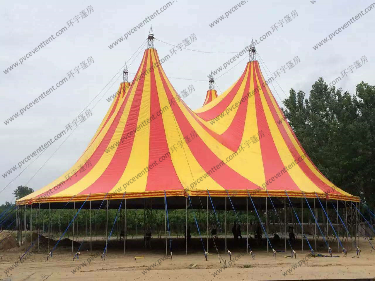 Yellow / Red Outdoor Event Tent PVC Roof Covering High Peak Used For Open - Air Party