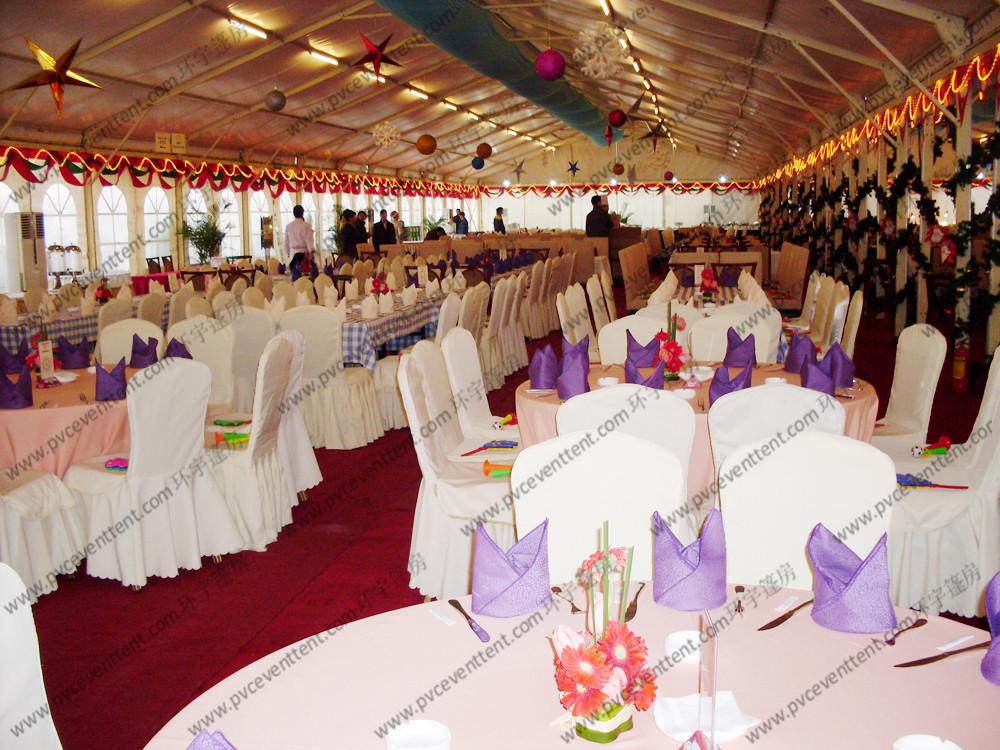25*50m White Big PVC Party Tent Close to Riverside For Christmas