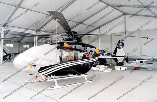 White Waterproof Aircraft Hangar Tent For Helicopter Parking Or As Hanger Shelter